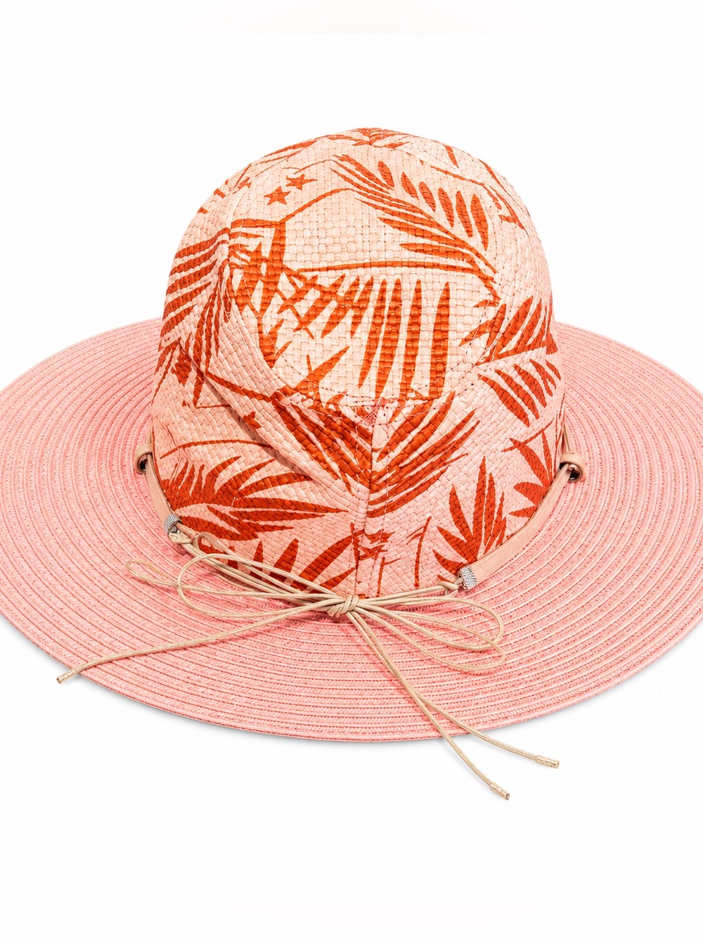 Jacobson Woven Tropical Sun Hat Coral Pink Beach Resort Coastal Style